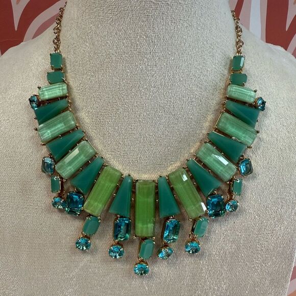 NWT Kate Spade Beach Gem Turquoise Goldtone Necklace & Earring Set - Picture 3 of 7